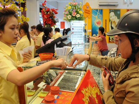 Vàng giao dịch dưới ngưỡng 41 triệu đồng/lượng (ảnh minh họa).