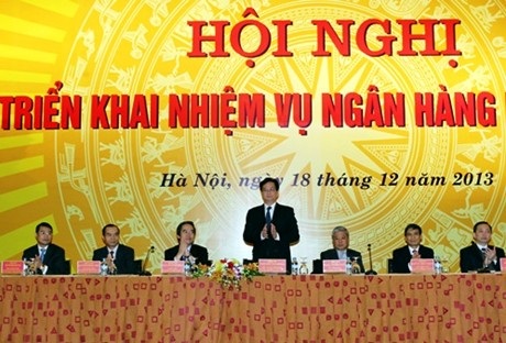 Thủ tướng: “Ngân hàng Nhà nước phải độc quyền xuất nhập khẩu vàng” - 1 Thủ tướng Chính phủ tham dự hội nghị ngành ngân hàng (ảnh: Chính phủ).
