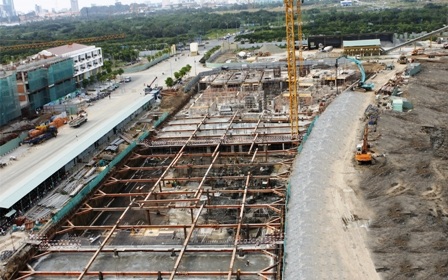 Hạ tầng khu đô thị cũng đang được triển khai đồng bộ