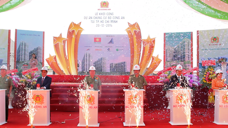 Nhộn nhịp khởi công, mở bán dự án chung cư vào cuối năm - 1 Khởi công dự án nhà chung cư cho cán bộ Bộ Công An tại phía Nam