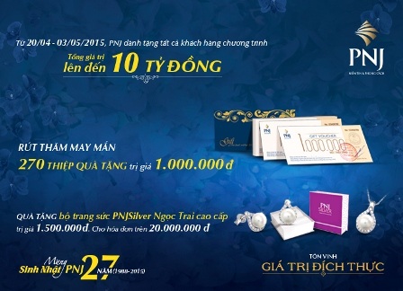 Đặc biệt, mừng Sinh nhật lần thứ
27, từ 20/04 - 03/05