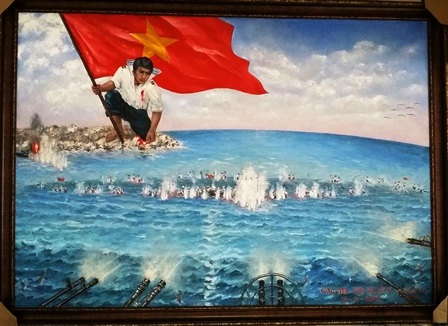 Đấu giá bức tranh “Gạc Ma - vòng tròn bất tử” tri ân 64 liệt sĩ Gạc Ma - 2 Hiện tại bức tranh “Gạc
Ma – Vòng tròn bất tử” đang có mức giá 80 triệu đồng