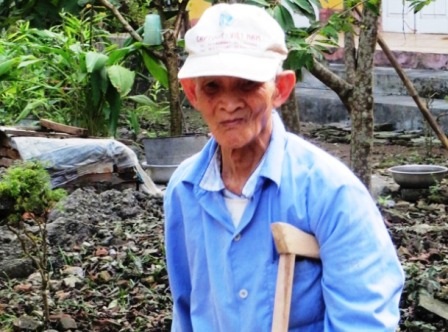 Cụ Nguyễn Thị Đinh, người cao tuổi nhất trong trại phong Ba Sao.