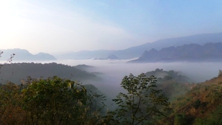 Những cánh rừng già của đại ngàn Pù Luông bồng bềnh trong sương mù.