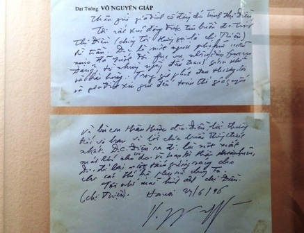 Bút tích Đại tướng Võ Nguyên Giáp gửi gia đình ông Đỗ Đình Thiện.