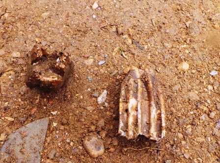 Những miếng xương hình thù rất lạ còn sót lại tại hiện trường.