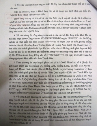 Sở NN&PTNT khẳng định quy hoạch của TP Thanh Hóa vi phạm luật đê điều và phòng chống thiên tai.