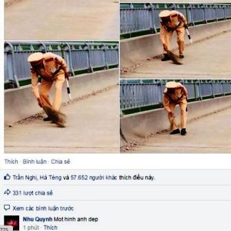 CSGT đi… quét đường