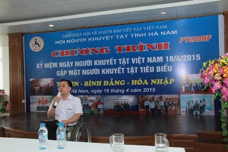 Hiện nay, anh Dũng đang là Chủ tịch Hội người khuyết tật tỉnh Hà Nam.