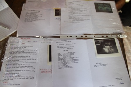 Hồ sơ bệnh án của bé Cẩm Tú