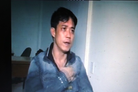 Đối tượng Cường tại cơ quan công an