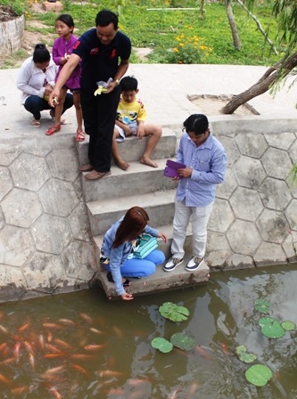 Cho cá ăn trong năm mới để hy vọng đươc nhiều may mắn
