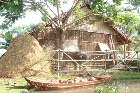 Không gian được bố trí giống làm quê Nam bộ