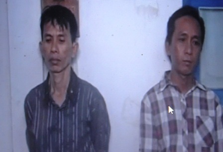 Hai đối tượng Thảo và Hiếu tại cơ quan công an