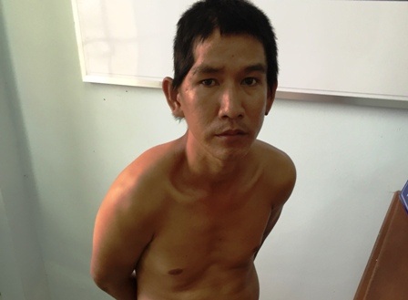 Đối tượng Thắng tại cơ quan công an