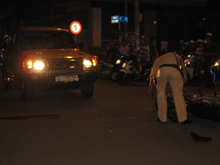 Hiện trường vụ tai nạn.