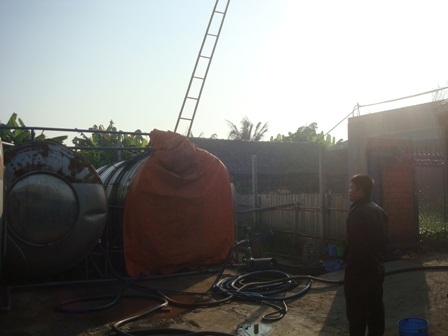 Bồn chứa dịch tôm của Công ty TNHH Việt Nam ChiTin- HG nơi 4 người chết. 