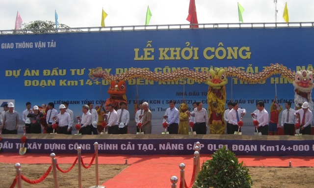 Lãnh đạo Trung ương và địa phương chính thức khởi công nâng cấp QL 91