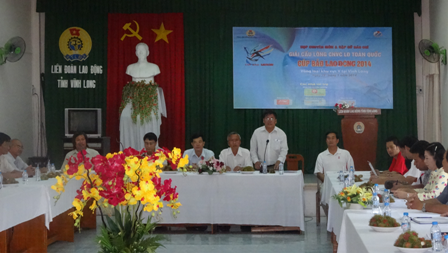 Ngày mai khai mạc giải cầu long toàn quốc-cúp báo Lao động - 1 Quang cảnh buổi họp báo giới thiệu giải cầu lông toàn quốc