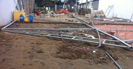 Khung nhà bị đổ sập hoàn toàn