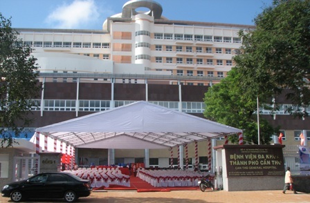 Bệnh viện ĐK TP Cần Thơ vừa khánh thành hôm 21/9 có bãi đáp trực thăng 