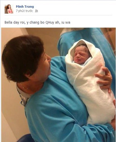 Hình ảnh đầu tiên của Bella được chị gái của Quỳnh Anh chia sẻ trên trang cá nhân.