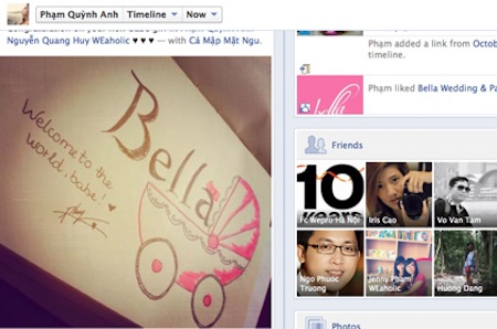 Hình ảnh đầu tiên của Bella được chị gái của Quỳnh Anh chia sẻ trên trang cá nhân.