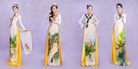 Thêm một kỷ lục Việt Nam cho áo dài - 10 Một số hình ảnh các người đẹp trong tà áo dài