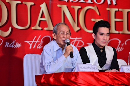 Nhạc sĩ Nguyễn Ánh 9 không “giã từ sân khấu” - 1 Nhạc sĩ Nguyễn Ánh 9 trong họp báo của ca sĩ Quang Hà