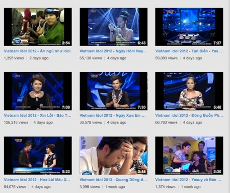Hồi hộp chờ kết quả bình chọn của Vietnam Idol - 1 Về số lượt coi trên Youtube, Hoàng Quyên đang dẫn đầu