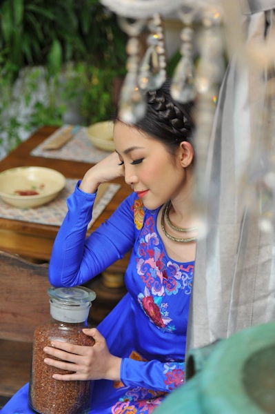 Linh Nga dịu dàng với áo dài - 11 Phan Anh