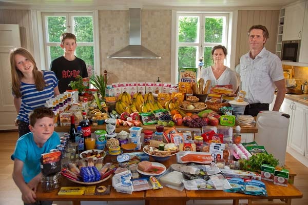 Các gia đình trên thế giới ăn gì? - 11 Một gia đình Na-uy khác: 731 đô la/ tuần