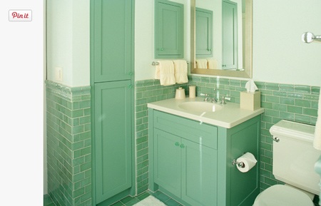 Ý tưởng xanh cho ngôi nhà - 4 Phòng tắm xinh đẹp với màu xanh kết hwpj cùng trắng sứ
