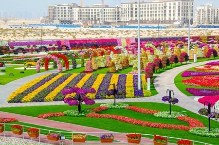 Lạc bước vào vườn hoa đẹp nhất thế giới ở Dubai - 7 Cổng hoa tết hình trái tim