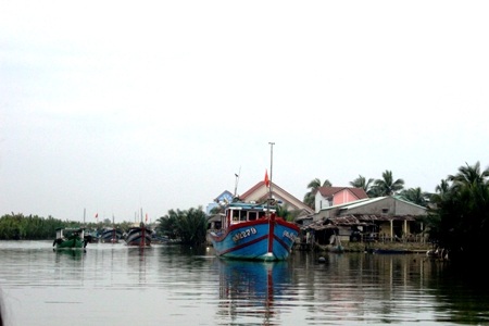 Lướt dưới những rặng dừa xanh
dịu, nghe mùi nồng nàn của bùn đất, mát mẻ của thiên nhiên.