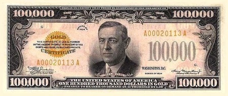 Tờ 5.000 USD được in vào năm 1934, có hình Tổng thống James Madison.