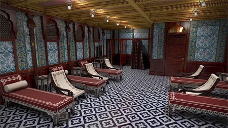 Khách cũng có thể chọn cách thư giãn bằng ngâm mình dưới bể nước mặn. Bể này hơi nhỏ để bơi.