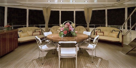 Khu vực phía đuôi tàu này có thể dùng làm nơi phục vụ bữa sáng.