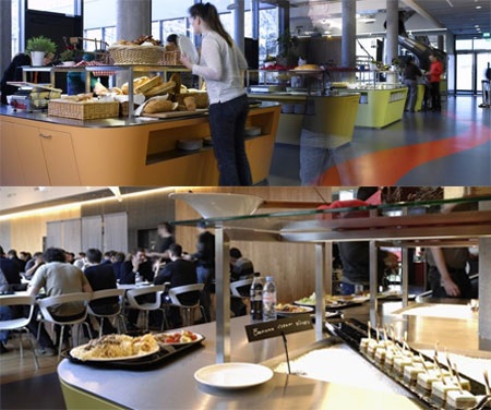 Tất cả các bữa sáng, trưa, tối trong văn phòng Google đều được đầu bếp nấu tại chỗ.