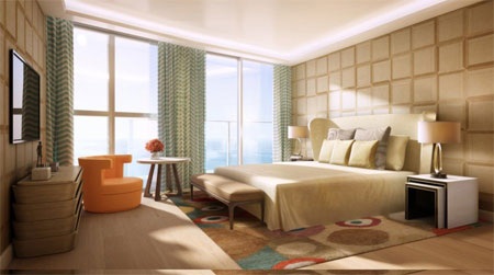 Mỗi phòng đều có cửa sổ chạy từ sàn nhà tới trần nhà để đón ánh sáng tự nhiên được nhiều nhất.