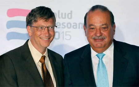 Tỷ phú Bill Gates (trái) và tỷ phú Carlos Slim.
