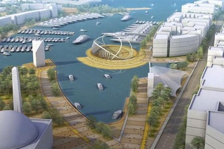 Bờ biển Qatar, nơi dự kiến đặt đảo nổi nhân tạo Oryx Island.