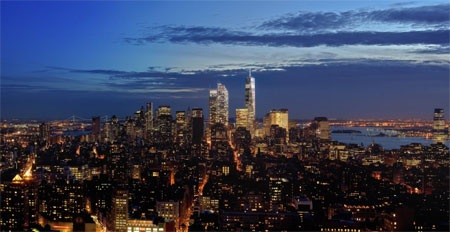 Tháp Freedom ở khu trung tâm Manhattan nhìn từ căn penthouse mới của tỷ phú Murdoch.