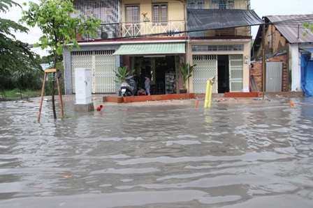 Sau cơn mưa chiều, người dân lội bì bõm trên tuyến đường nội ô đẹp nhất Sài Gòn