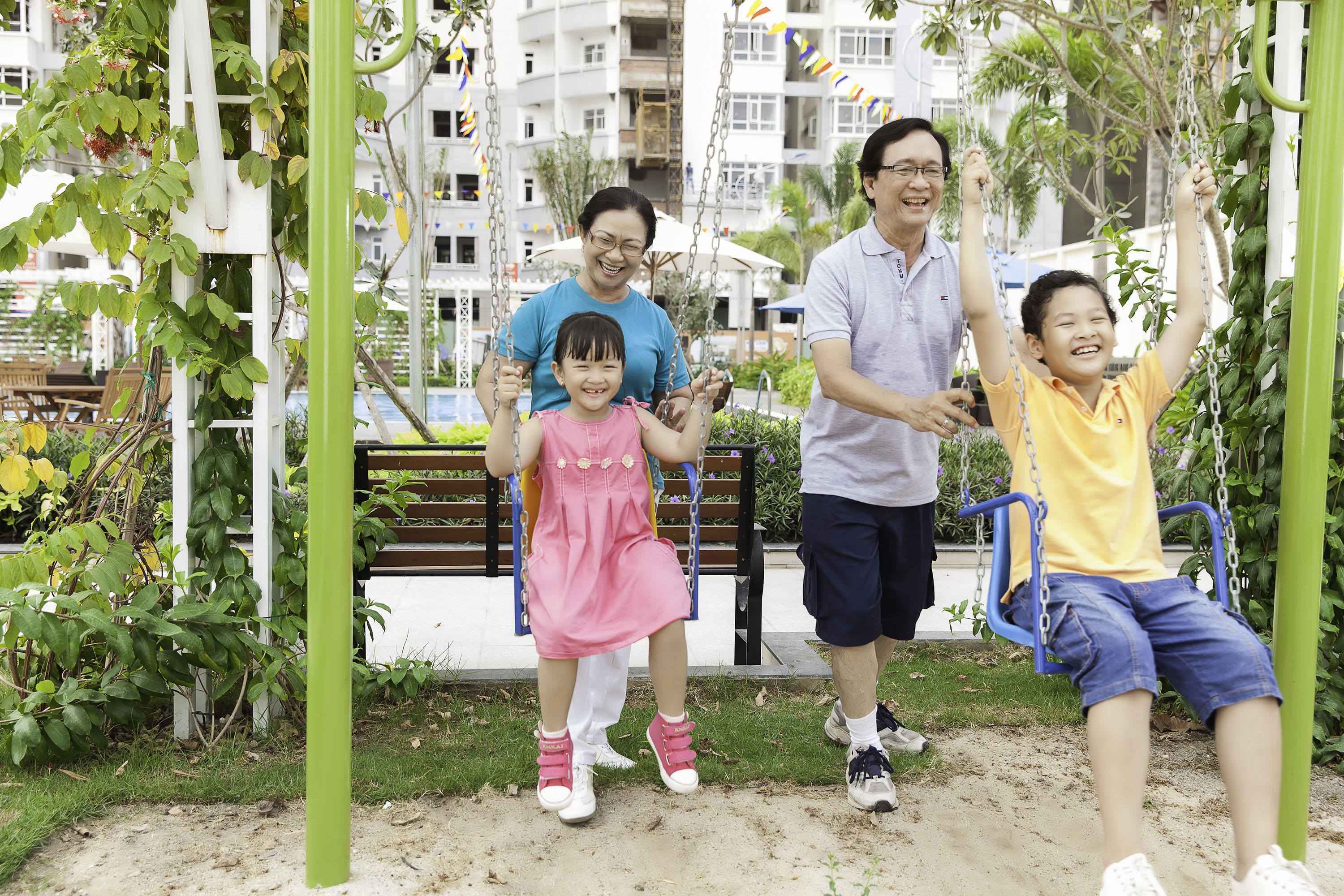 Hơn 50 tiện ích
được đầu tư; trong đó, tiện ích cho trẻ em và người già được đặc biệt chú trọng.