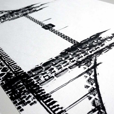 Vẽ tranh tuyệt đẹp bằng... lốp xe đạp - 4 Cận cảnh chi tiết trên cây cầu tháp