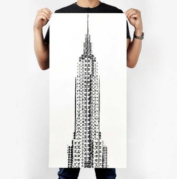 Vẽ tranh tuyệt đẹp bằng... lốp xe đạp - 7 Tòa nhà nổi tiếng Empire State Building