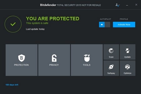 Một năm miễn phí gói bảo mật Bitdefender Total Security 2015 mới nhất - 1 Giao diện Bitdefender Total Security 2015 với phong cách metro mới mẻ