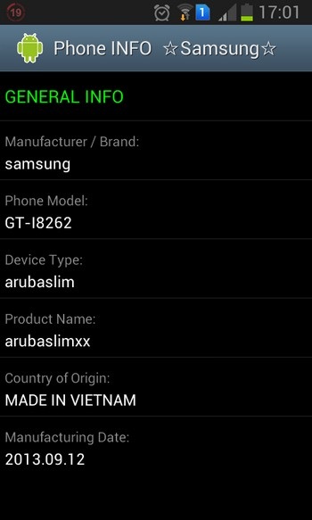 Thủ thuật hữu ích không thể bỏ qua dành cho smartphone Samsung - 1 Thông tin chi tiết của smartphone được liệt kê đầy đủ