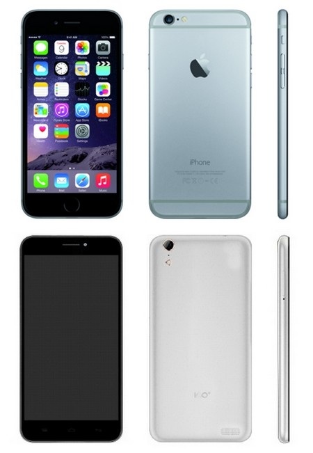 iPhone 6 của Apple (trên) và 100+ của Digione có thiết kế giống hệt nhau